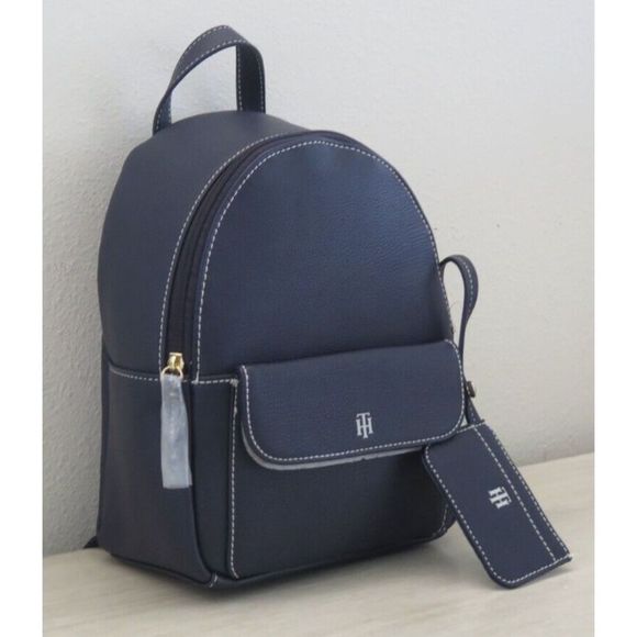 Tommy Hilfiger 69J5545 410 Unisex Navy Blue Lynn II Dome Backpack w/Pouch $118 - Picture 3 of 10